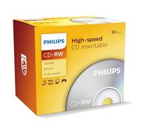 Philips CD-RW High-Speed (700 MB / 80 Minutes, Vitesse 4-12x , Jewel Case 10 pièces, rewritable / réinscriptible)