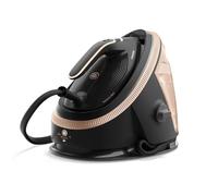 Philips Centrale vapeur PerfectCare Série 7000-2850W, Pressing 650 g/min, 8.5 Bars, Technologie OptimalTEMP, Réservoir 1,5L, Semelle SteamGlide Elite, Vapeur Intelligente, Noir/Doré (PSG7300/80)
