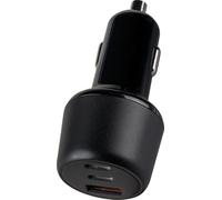 Philips Chargeur de Voiture pour iPhone, Chargeur USB C 65 W, Chargeur USB à 3 Ports avec USB A et USB C, Chargeur de Voiture Rapide pour iPhone 17, 16, iPad Pro, Noir, DLP3335B/37