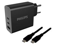 PHILIPS Chargeur secteur 65W + câble Type C 2m