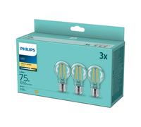 Philips Classic Ledbulb P45 E27 8.5w 2700k 1056lm 230v - Clear - 3 -Pack - White Chaud
