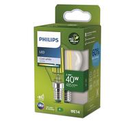Philips Classic ultra-efficient LED ampoule quivalent 40W, drop shape, culot E14, clair, éclairage blanc neutre (4000K), nouvelle génération