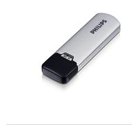 Philips Clé USB 2.0 16Go Type-A FM16FD00B/00 Lecture 16Mo/s Écriture 6Mo/s Compatible Windows, macOS, Linux, Noir/Argent Dimensions 68x20x8mm