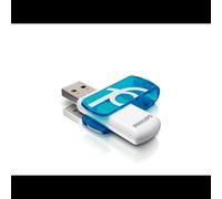Philips Clé USB 2.0 FM16FD05B/00 16Go Type-A, Lecture 14Mo/s, Ecriture 5Mo/s, AES 256-bit, Compatible Windows, macOS, Linux. Bleu/Blanc