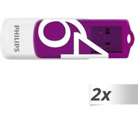 Philips Clé USB 2.0 Vivid, 64 Go, lot de 2, Couleur:Violet