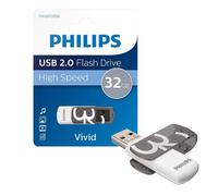 Philips Vivid Édition High Speed clé USB 2.0 32 Go avec Capuchon pivotant pour PC, Ordinateur Portable, Stockage de données informatiques, Vitesse de Lecture jusqu'à 23 Mo/s