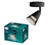 Philips Spot Cleft – 1 tête – GU10 non inclus – Noir – IP20
