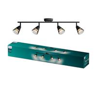 Philips Cleft Spot 4 têtes, GU10 non inclus, noir, IP20