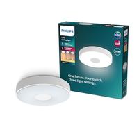 Philips Coiner Plafonnier LED, SceneSwitch, 24 W, 2800 lm, Éclairage LED à lumière blanche et chaude 2700 K, Plafonnier avec la technologie EyeComfort, Facile à Installer, IP20, Rond, Blanc