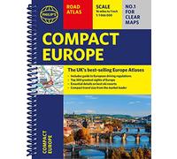 Philip's Compact Atlas Europe: A5 Spiral with the Top 300 tourist sites
