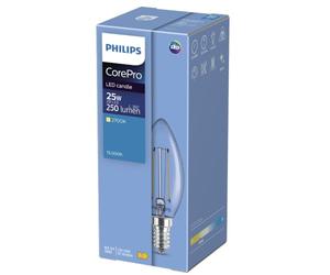 Philips Corepro LEDcandle E14 Filament Claire 2W 250lm - 827 - Blanc Très Chaud | Équivalent 25W