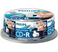 PHILIPS Cr7d5jb25/00 Cd-R 80 Minutes 700mb (52x) Jet Imprimable Broche 25 Pack