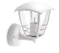 PHILIPS Creek Applique Murale Extérieure, IP44 Résiste aux Intempéries, Durable, Aluminium, Design Classique, Blanc, Ampoule E27 Vendue Séparément