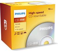 Philips CW7D2NJ10 - 10 x CD-RW - 700 MB (80 Min) 4x - 12x - Jewel Case (Schachtel)