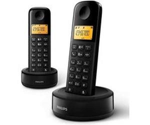 Philips D1602B - Téléphone sans fil avec ID d'appelant - DECT\GAP + combiné supplémentaire Noir G