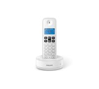 Philips D1611W/34 - Téléphone Fixe sans Fil, Rétro-éclairé, Son HQ, Jusqu'à 4 combinés, Répertoire 50 numéros, Faible consommation Eco, Identification de l'appelant, Portée 50m-300m Blanc