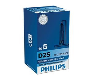 Philips D2S, effet LED, lumière blanche parfaite, jusqu'à 120% plus de Visibilité 85122 whv2 C1