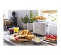 Philips Grille-pain Daily Collection HD2582 - 2 tranches, 8 niveaux de dorage, 800 W - Blanc