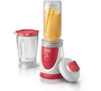 Philips Daily Collection HR2872 - Bol mixeur blender - 0.6 litre - 350 Watt - blanc/rouge