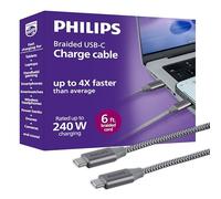 Philips DLC3535BG/37 Câble de charge USB-C vers USB-C, pour ordinateur portable et téléphone portable pour MacBook Pro et Air, Windows, iPhone 17, Samsung Galaxy, Google Pixel, drone, appareil photo