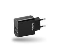 Philips DLP2610/12 - Chargeur Mural Dual USB - Noir