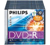 Philips - DM4S6S10F/00 - Dvd-R 4.7Go (16x) Boîtier Slim, 10 Paquet
