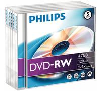 PHILIPS - Dn4s4j05f/00 - Dvd-Rw 4.7gb (4x) Bijou Étui, 5 Paquet