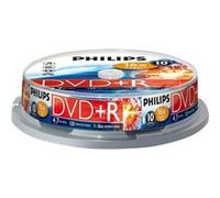 Philips DVD+R High-Speed (4,7 Go / 120 Minutes de vidéo, Vitesse 1-16x, Cake Box 10 pièces)
