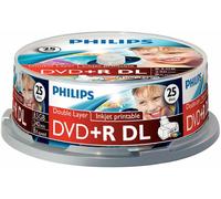 PHILIPS - Dr8i8b25f/00 - DVD+R DL 8.5gb (8x) Jet Imprimable Broche, 25 Ensemble