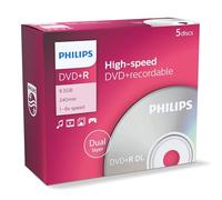 Philips DVD+R DoubleLayer High-Speed (8,5 Go / 240 Minutes de vidéo, Vitesse 1-8x, Jewel Case 10 pièces)