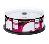 Philips DVD+R DoubleLayer imprimables High-Speed (8,5 Go / 240 Minutes de vidéo, Vitesse 1-8x, Cake Box 25 pièces, Imprimable pour Inkjet)