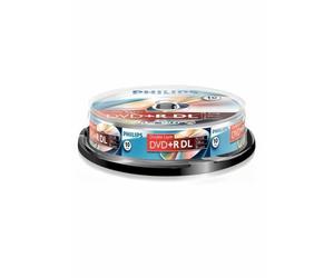Philips - DVD+R DR8S8B10F-00 - 8.5 Go - DVD+R DL - 10 pièces - 240 min