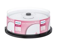 Philips DVD-R imprimables High-Speed (4,7 GB /120 Minutes de vidéo, Vitesse 1-16x, Cake Box 25 pièces, imprimables pour Inkjet)