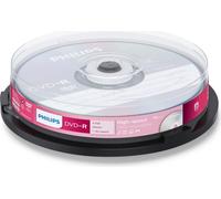 Philips DVD-R High-Speed (4,7 Go / 120 Minutes de vidéo, Vitesse 1-16x, Cake Box 10 pièces)