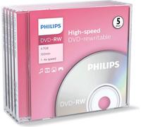 Philips DVD-Rohlinge, 120Min, 4.7Go, Vitesse 4x, Boîtier Jewel (5 disques)