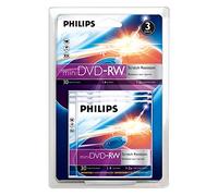 PHILIPS DVD-RW 1.4Gb 8cm Vitesse 4X 30min Pack de 3 Minidics pour Camescope