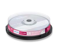 Philips DVD-RW High-Speed (4,7 Go / 120 Minutes de vidéo, Vitesse 1-4x, Cake Box 10 pièces, rewritable / réinscriptible)