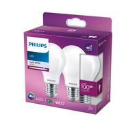 Philips ampoule LED Standard E27 100W Blanc Froid Dépolie, Verre, Lot de 2