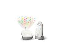 Philips Avent DECT - Écoute-bébé Audio avec veilleuse à Projection d'étoiles, berceuses, Conversation bidirectionnelle, portée de 330 m, autonomie de 24 h, Mode Nuit, modèle SCD733/26