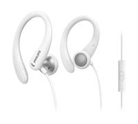 Philips Casque audio A1105Wt/00 – Écouteurs sport avec micro, arceau flexible, IPX2 – Blanc