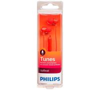 Philips Écouteurs intra-auriculaires SHE3555RD/00 - Basses riches, micro, câble renforcé Rouge