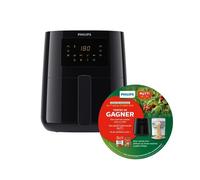 Philips Essential Airfryer, 13 fonctions préréglées, éléments compatible lave-vaisselle, 0,8 kg, noir (HD9252/90)
