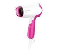 Philips Essential Care BHD003/00 Sèche-Cheveux 1400W Moteur DC, 2 Vitesses, Rose/Blanc, Câble 1.8m, Compact et Pliable, 220-240V