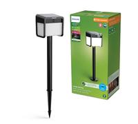 Philips Ezra Borne Extérieure UltraEfficient avec Capteur, 3000 K, 250/25 lm, Noir
