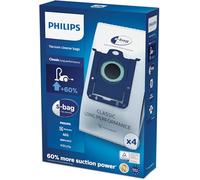 Philips FC8021/03 4 sacs S'bagTM - Blanc | Lot de 4 sacs S-bag blancs pour aspirateur, Retient > 90% des particules, Système hygiénique de fermeture (FC8021/03)