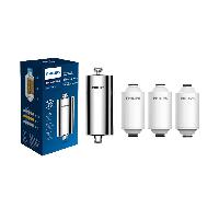 Philips filtre de douche (chrome) avec 3 cartouches compatible avec tous tuyaux et robinets