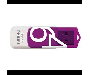 Philips FM64FD00B/00 Clé USB 64 Go USB Type-A 3.2 Gen 1 Pivotante Violet/Blanc - Dimensions 58x17x8mm - Poids 8g - Conditionnement Blister
