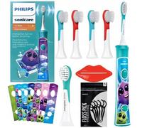 Philips For Kids Sonic Tool Hx6322 + 4x Mini Embout Enfant + Cure-Dents + Presse-Agrumes