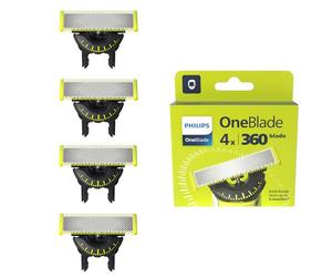 Philips Genuine OneBlade 360 lames de remplacement, pour rasoir électrique OneBlade et coupe-cousue, pack de 4, modèle QP440/60