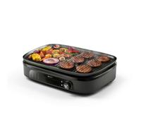 Philips Gril de Table Série 3000 - Grand gril familial, 2400 W, Chauffe rapide, Température réglable, Revêtement antiadhésif, Nettoyage facile (HD6210/95)